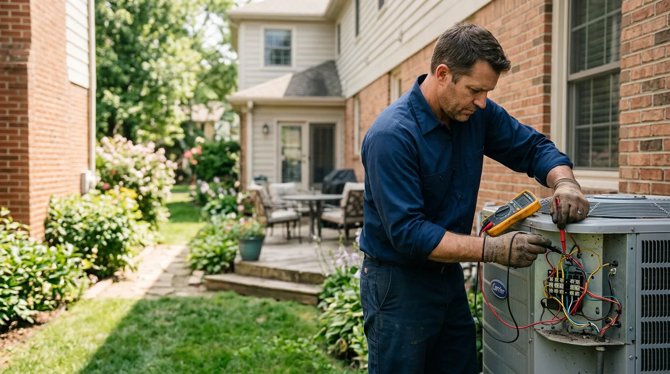 HVAC technician working near Massapequa Park, NY